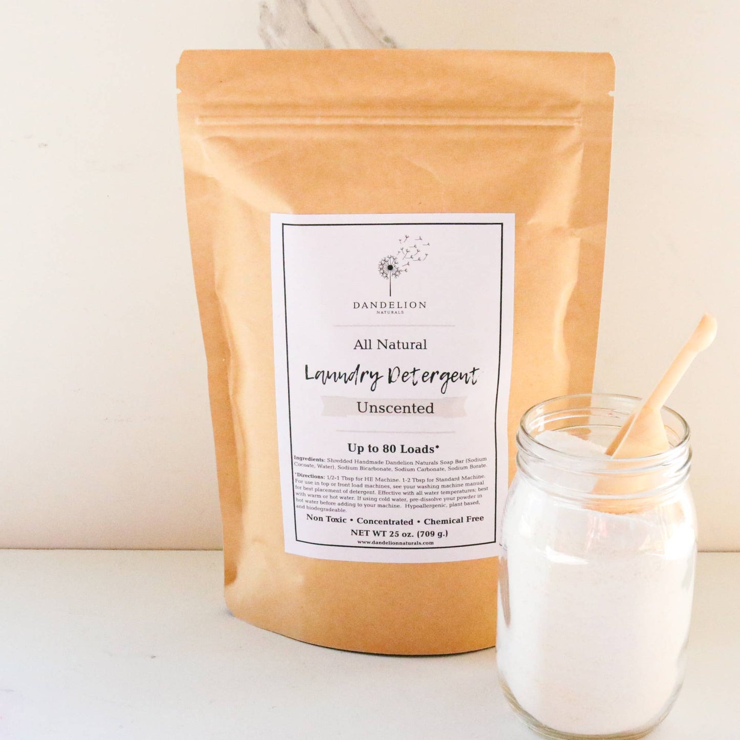 Dandelion Naturals - Unscented Laundry Soap | Laundry Detergent Powder