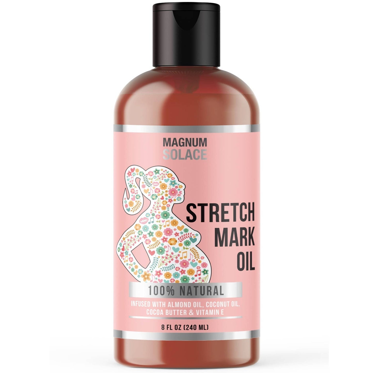 Magnum Solace - Stretch Mark Oil for Pregnancy - Cocoa Butter, Almond Oil
