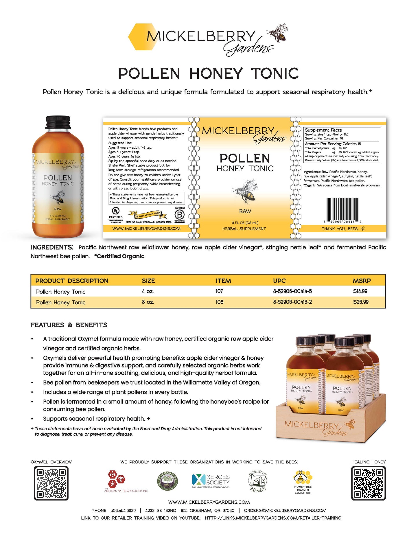 Pollen Honey Tonic — seasonal allergy support