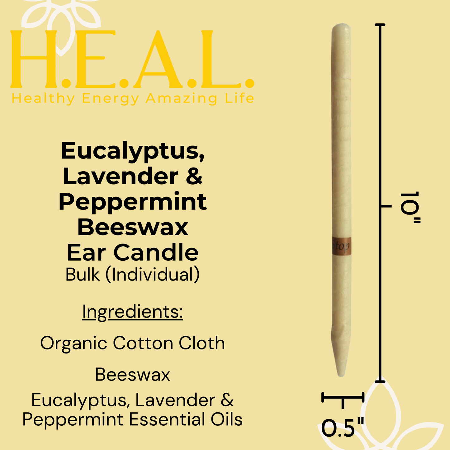 Eucalyptus, Lavender & Peppermint Beeswax Ear Cand