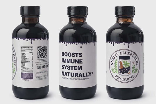 "Simply Elderberry original immune support syrup with propolis, echinacea, hibiscus and ginger"