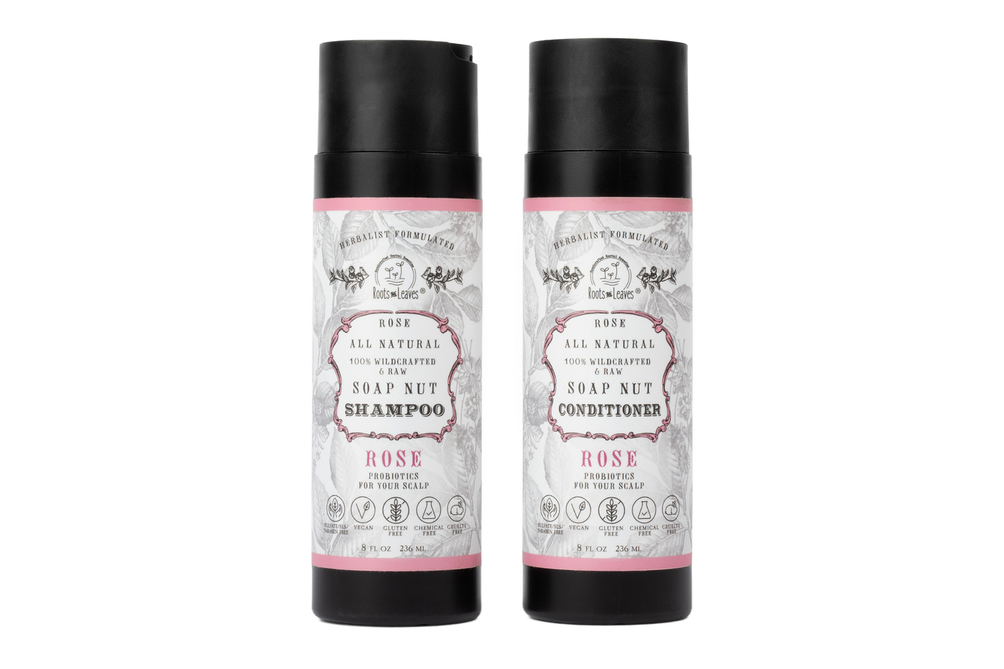 Roots And Leaves - All Natural Soapnut Shampoo and Conditioner SET