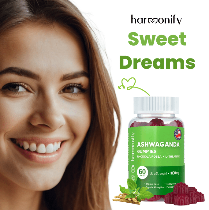 HARMONIFY - Ashwagandha & KSM-66 Gummies with Rhodiola Rosea and L-Theanine, 1000 mg