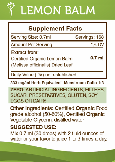 Secrets Of The Tribe - Lemon Balm Tincture