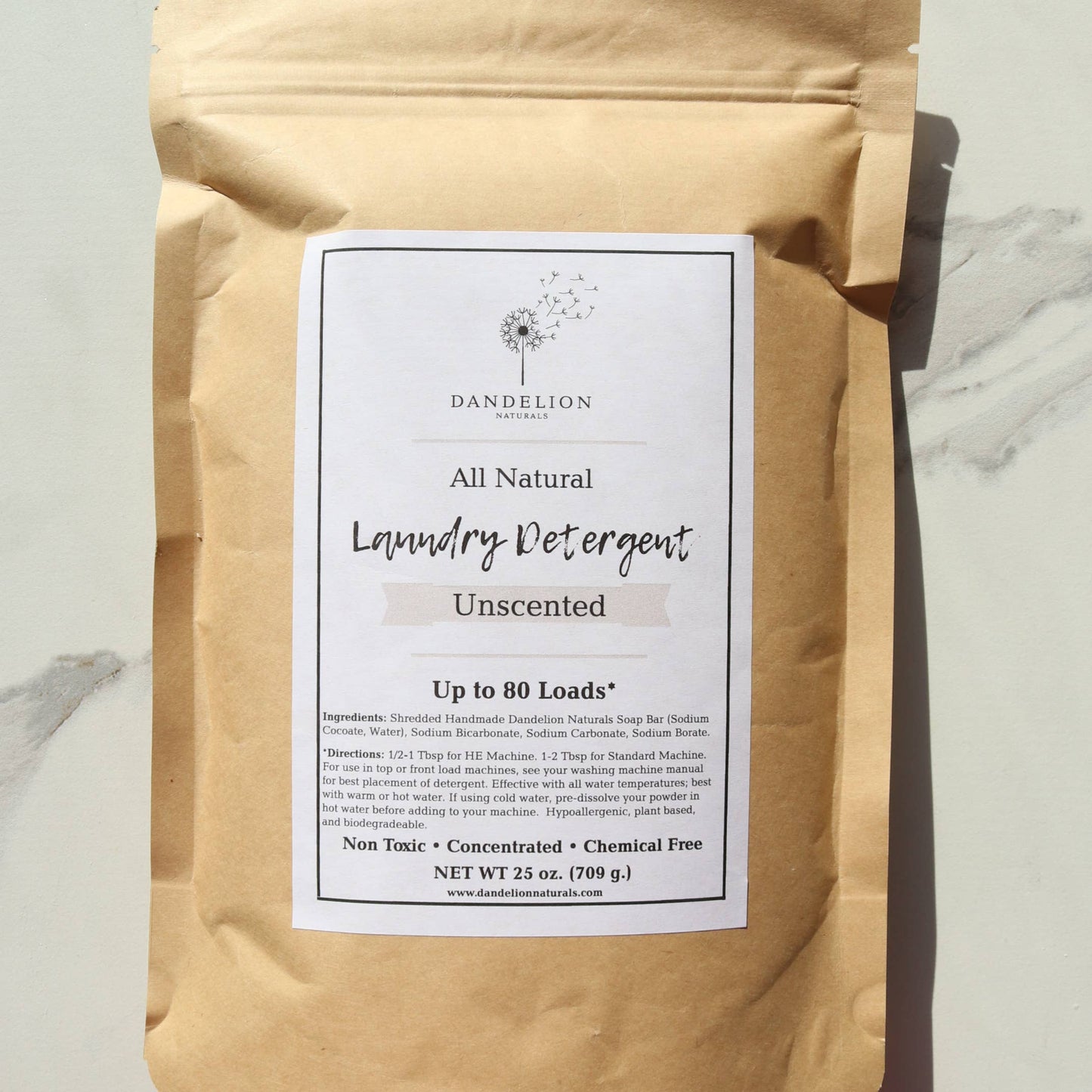 Dandelion Naturals - Unscented Laundry Soap | Laundry Detergent Powder