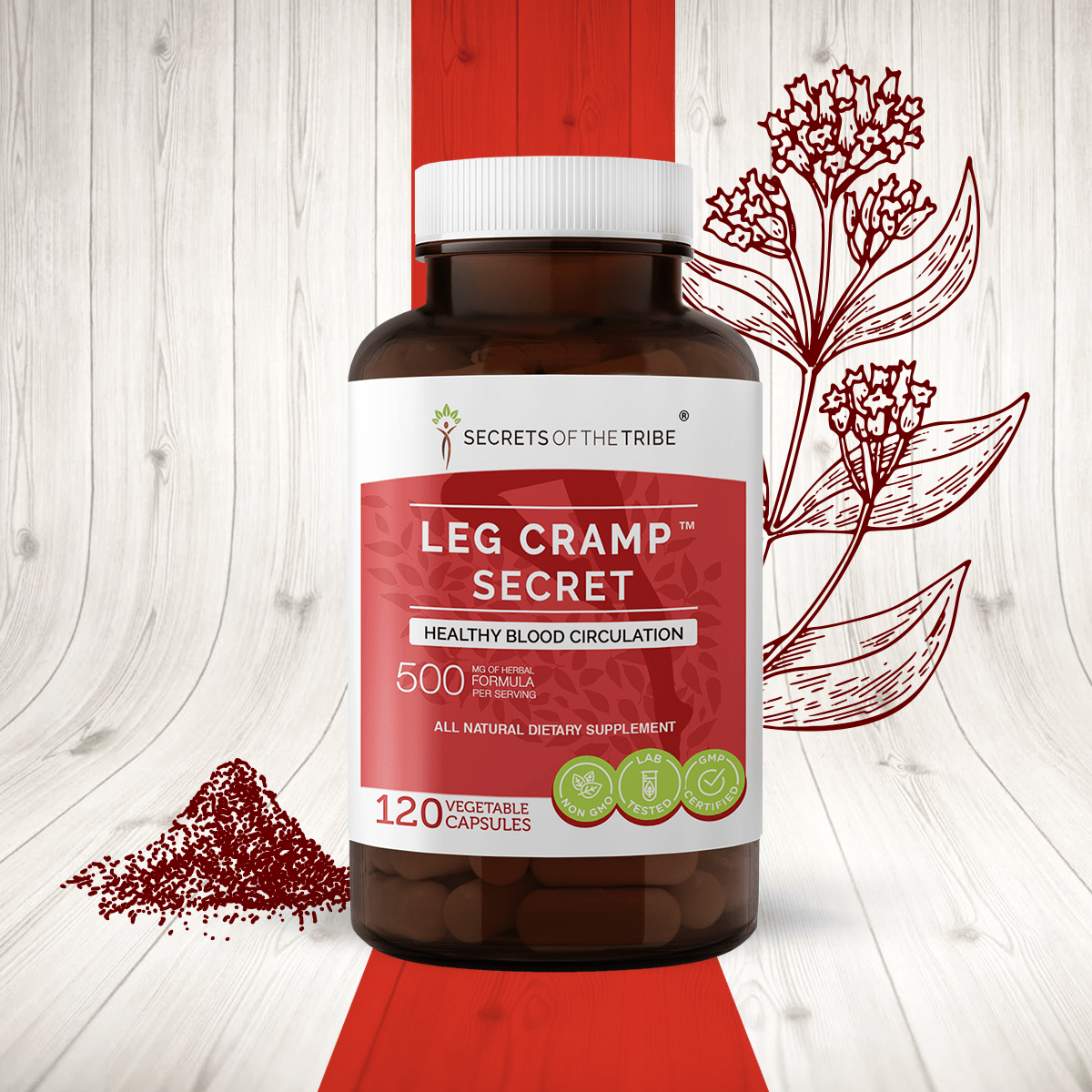 Secrets Of The Tribe - Leg Cramp Secret Capsules. Healthy Blood Circulation