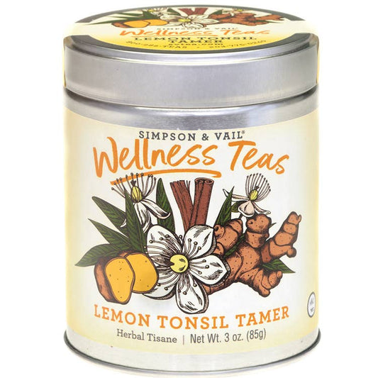 Simpson & Vail - Lemon Tonsil Tamer Herbal Wellness Tea - 3 Ounce Tin