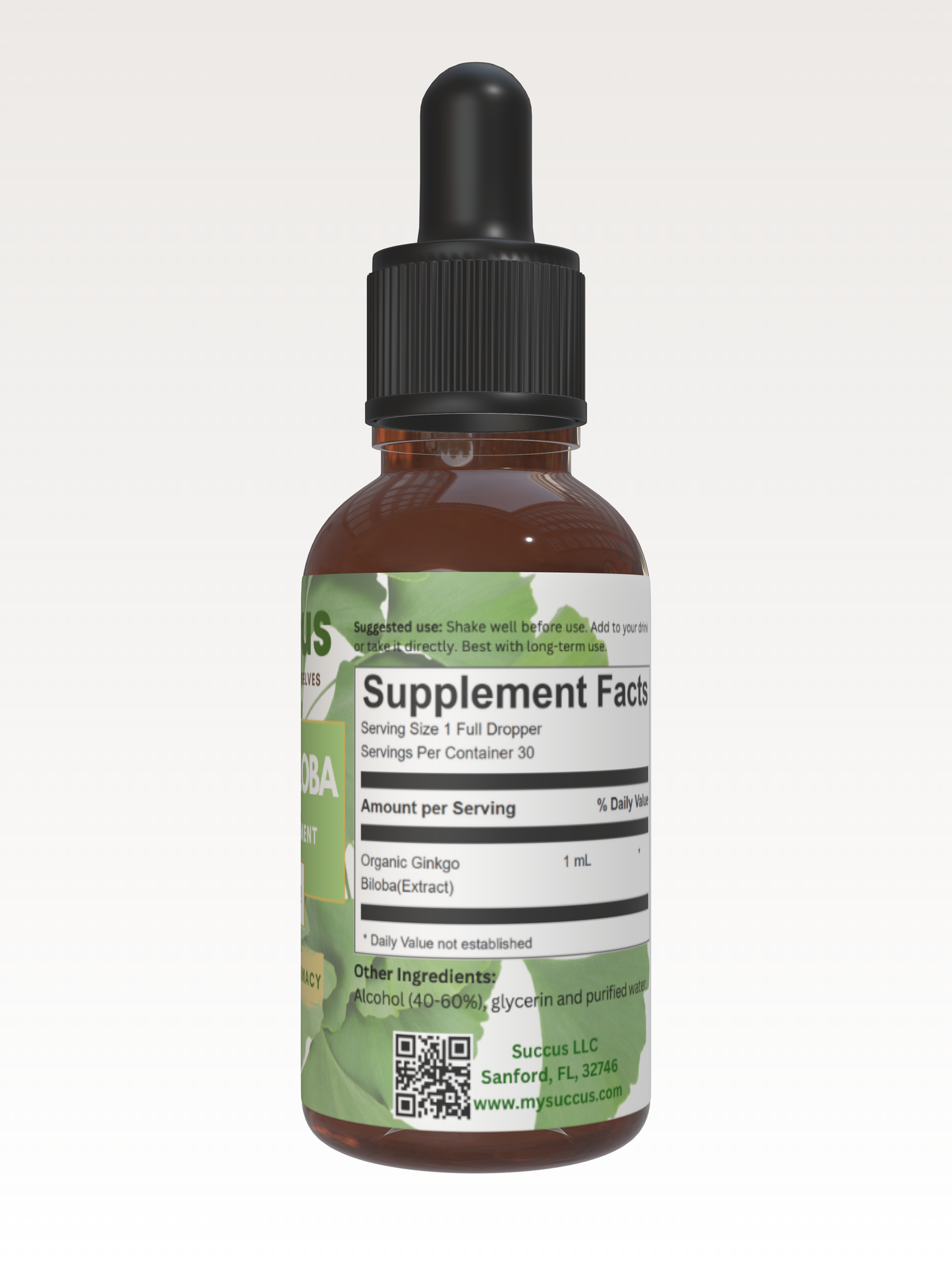 Ginkgo Biloba Tincture - Supports Mental Clarity & Focus Succus
