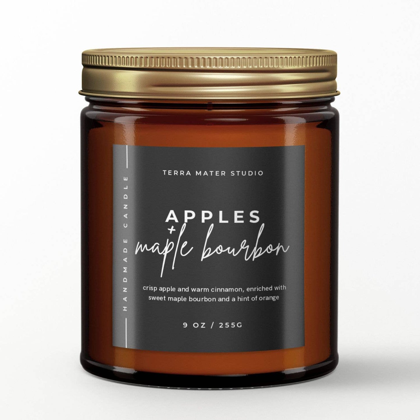 Terra Mater Studio LLC - Apples & Maple Bourbon All-Natural Candle | 50+ Hour Burn