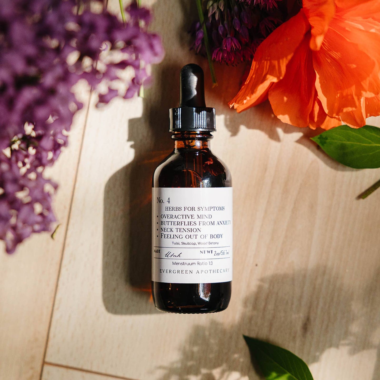 Evergreen Apothecary - Racing Thoughts Tincture, Herbs For Symptoms No.4