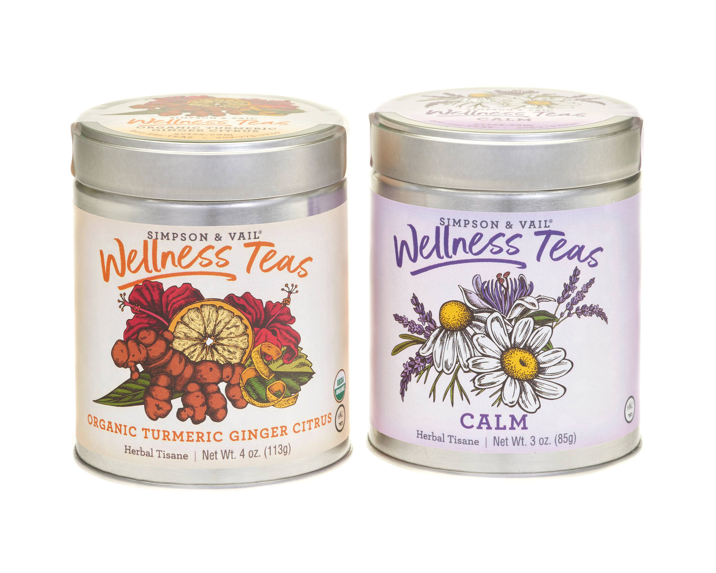 Simpson & Vail - Turmeric Ginger Citrus Herbal Wellness Tea Organic - 4oz Tin