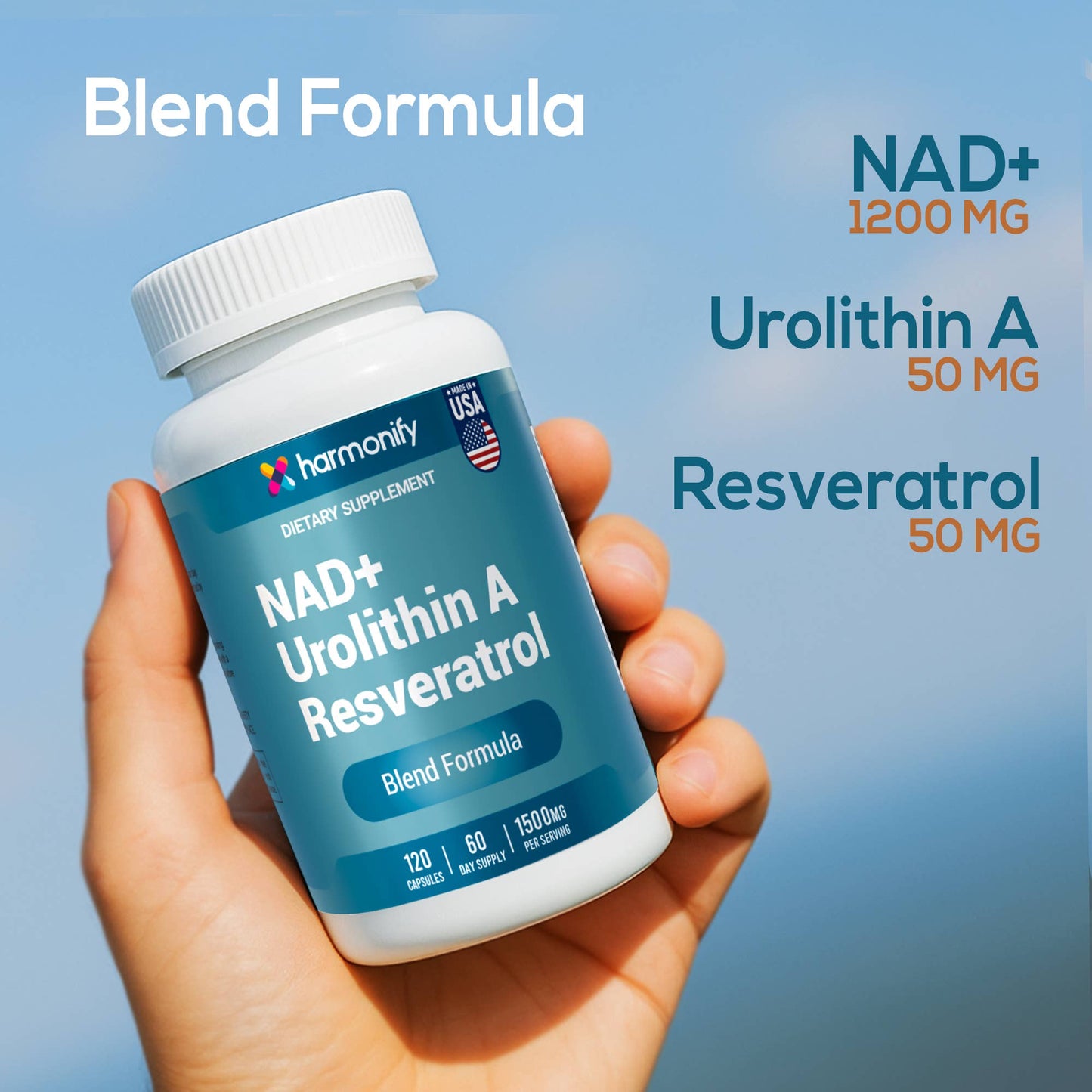 HARMONIFY - NAD Nicotinamide Riboside Resveratrol with Urolithin A