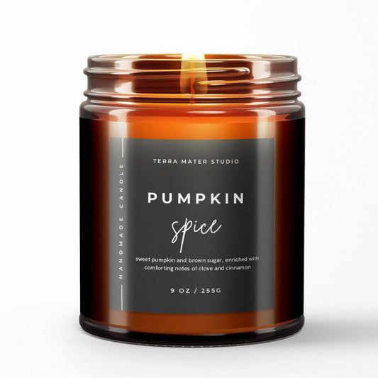 Terra Mater Studio LLC - Pumpkin Spice All-Natural Candle | 50+ Hour Burn