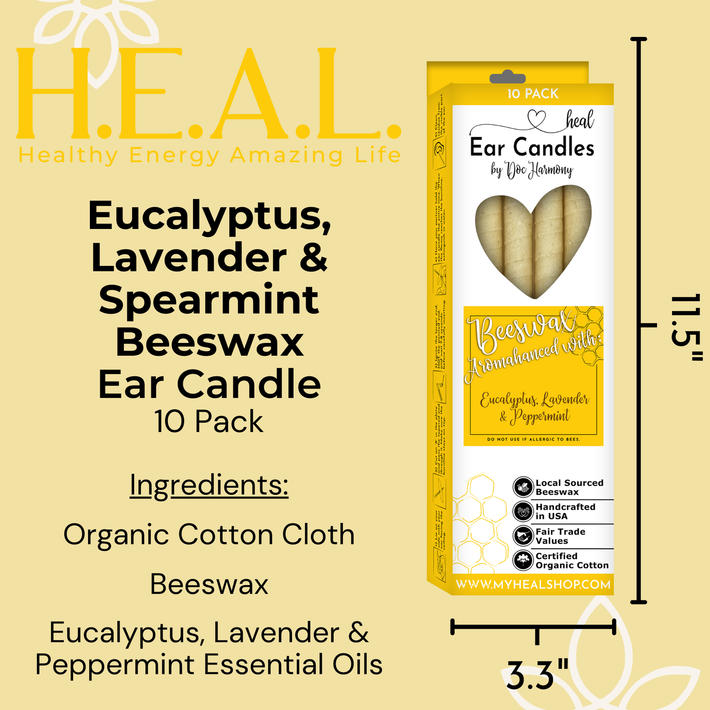Eucalyptus, Lavender & Peppermint Beeswax Ear Cand